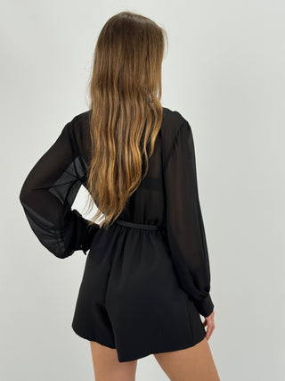 Tutina con Maniche Velate Nera