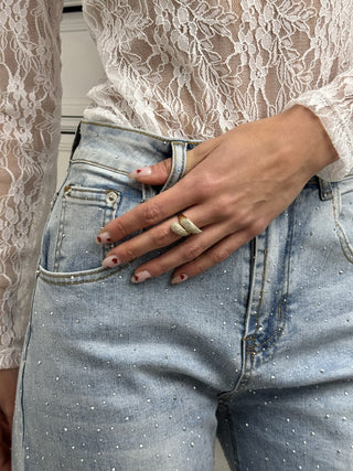 Bague spirale avec zircons