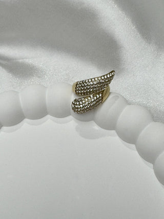 Bague spirale avec zircons