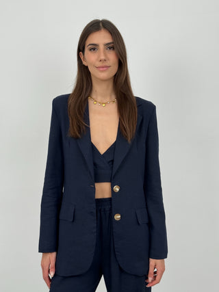 Blazer in Lino Vibes Blu