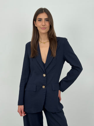 Blazer in Lino Vibes Blu