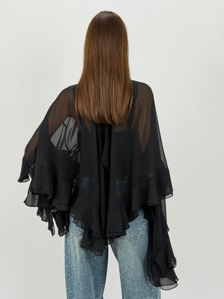 Blusa con Volant Nera