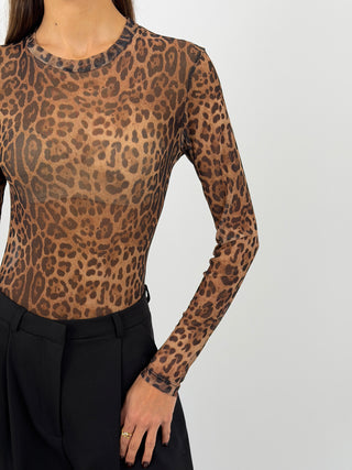 Body Lumina Leopardato in Tulle