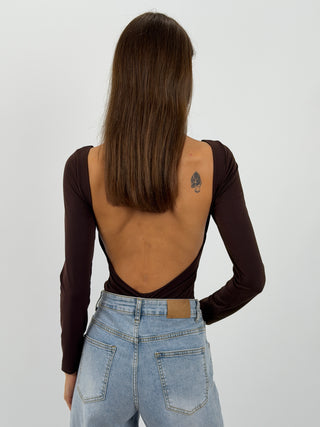 Body con Schiena Scoperta Marrone
