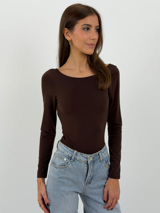 Body con Schiena Scoperta Marrone