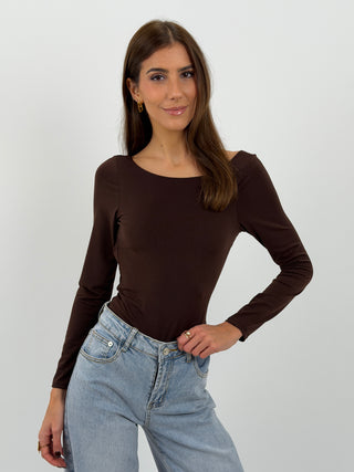 Body con Schiena Scoperta Marrone