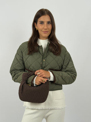 Borsa a Mano Knot Suede Marrone