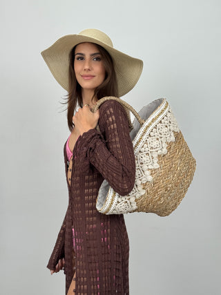 Borsa Intrecciata con Pizzo