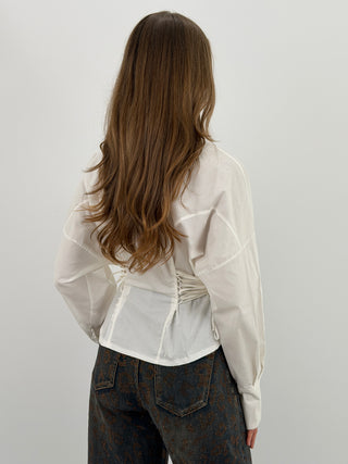 Camicia con Lacci Laterali Bianca