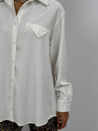 Camicia Lumina con Taschino a Triangolo Bianca