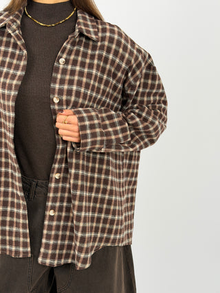 Camicia a Quadri in Flanella Marrone