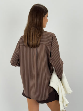 Camicia a Righe Marrone