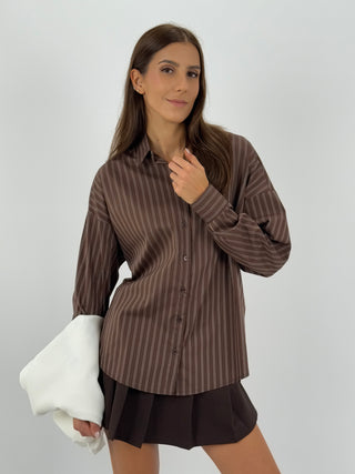 Camicia a Righe Marrone