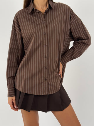 Camicia a Righe Marrone