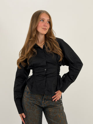 Camicia con Lacci Laterali Nera