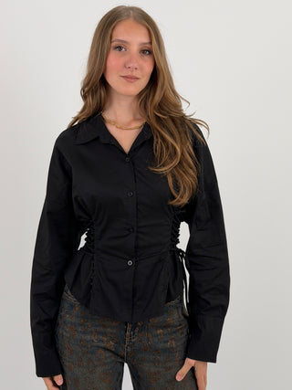 Camicia con Lacci Laterali Nera