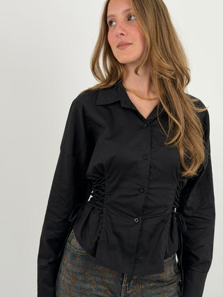 Camicia con Lacci Laterali Nera
