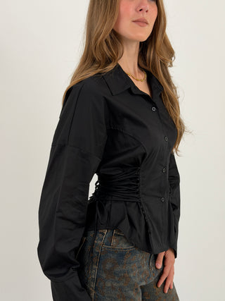 Camicia con Lacci Laterali Nera