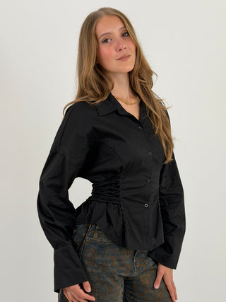 Camicia con Lacci Laterali Nera