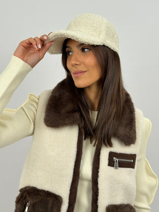 Cappello Teddy con Frontino Crema