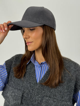 Cappello in Velluto Grigio