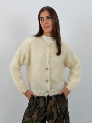 Cardigan in Kid Mohair Burro