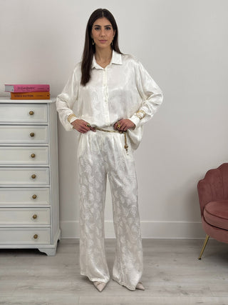 Completo Camicia e Pantalone Palm Bianco