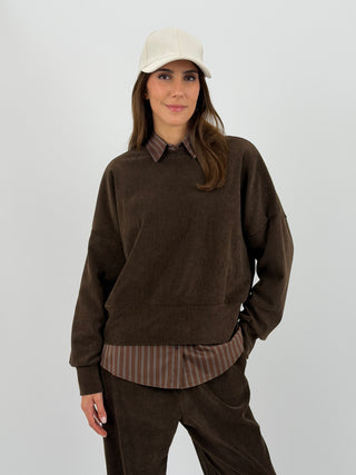 Tuta Jeanne in Velluto Marrone