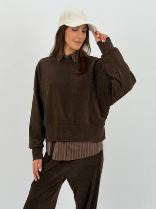 Tuta Jeanne in Velluto Marrone