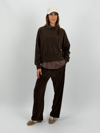 Tuta Jeanne in Velluto Marrone