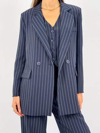 Completo Giacca e Pantalone Gessato Sinner Intense Blu
