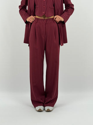 Completo Giacca e Pantalone Gessato Sinner Intense Bordeaux