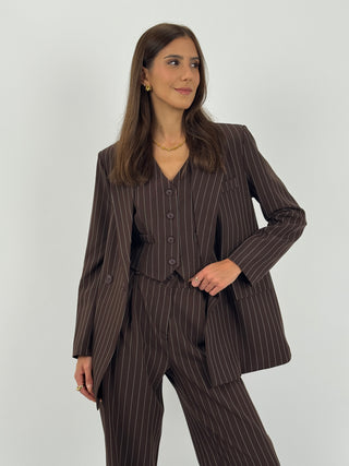 Completo Giacca e Pantalone Gessato Sinner Intense Marrone