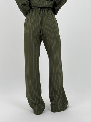 Tailleur Gessato con Cintura Brave Intense Verde