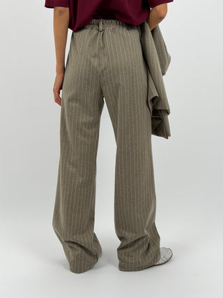 Completo Giacca e Pantalone Gessato Sinner in Panno Beige