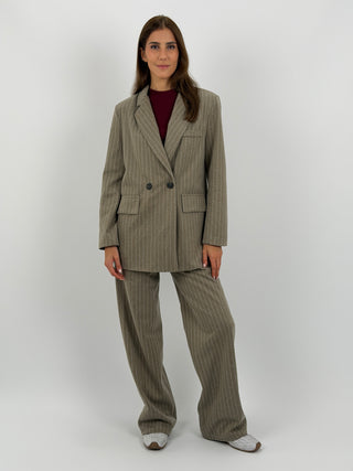 Completo Giacca e Pantalone Gessato Sinner in Panno Beige