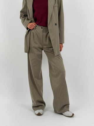 Completo Giacca e Pantalone Gessato Sinner in Panno Beige