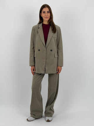 Completo Giacca e Pantalone Gessato Sinner in Panno Beige