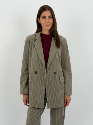 Completo Giacca e Pantalone Gessato Sinner in Panno Beige