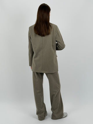 Completo Giacca e Pantalone Gessato Sinner in Panno Beige