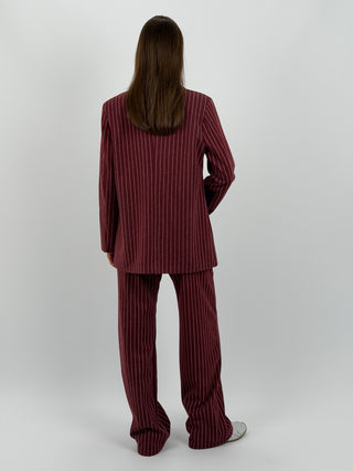 Completo Giacca e Pantalone Gessato Sinner in Panno Bordeaux