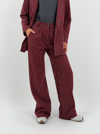 Completo Giacca e Pantalone Gessato Sinner in Panno Bordeaux