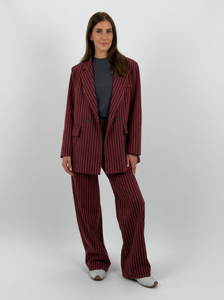 Completo Giacca e Pantalone Gessato Sinner in Panno Bordeaux