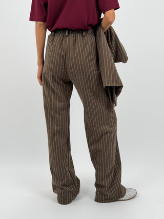 Completo Giacca e Pantalone Gessato Sinner in Panno Marrone