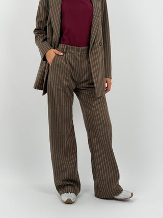 Completo Giacca e Pantalone Gessato Sinner in Panno Marrone