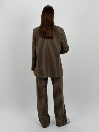 Completo Giacca e Pantalone Gessato Sinner in Panno Marrone