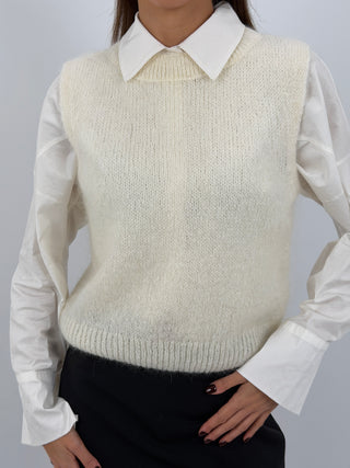 Gilet in Kid Mohair Burro