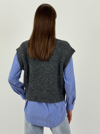 Gilet con Tasconi Grigio