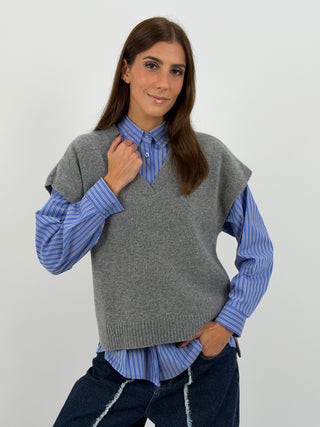 Gilet in Lana Grigio