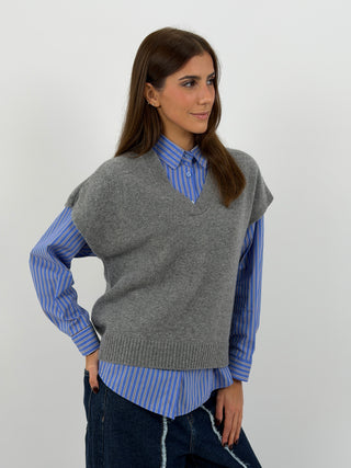 Gilet in Lana Grigio